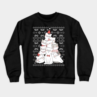 Catmas Tree Ugly Christmas Sweater Funny Xmas Cat Gift Crewneck Sweatshirt